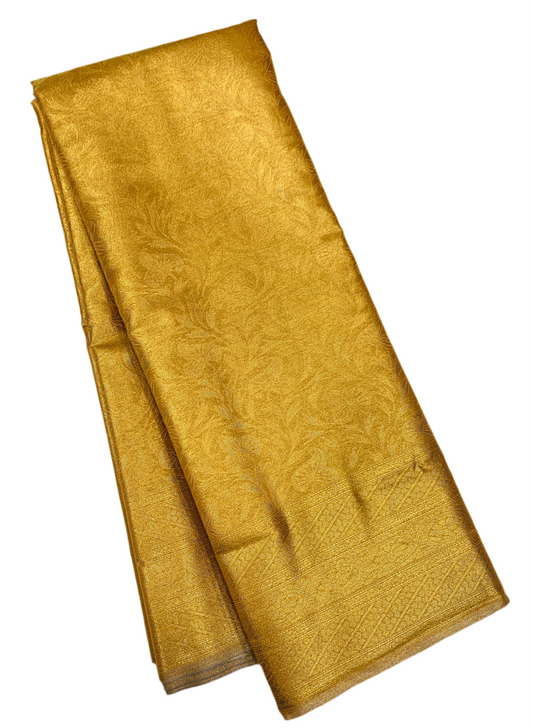 Golden Shade Soft Kanchi Tissue Pattu Saree with Self Border