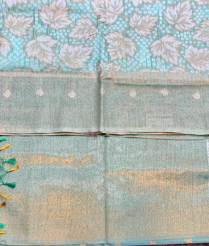 Banaras Katan Saree Sapphire Colour with Katan Work Border