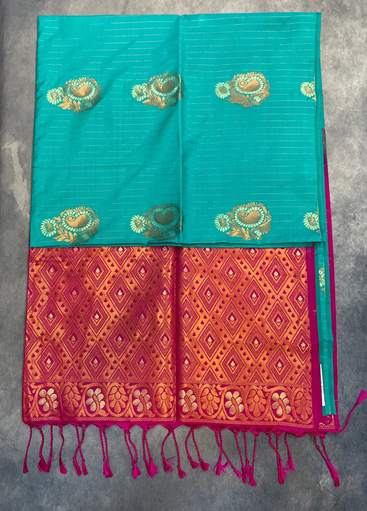 Art Silk Saree Sapphire Colour with Borderless