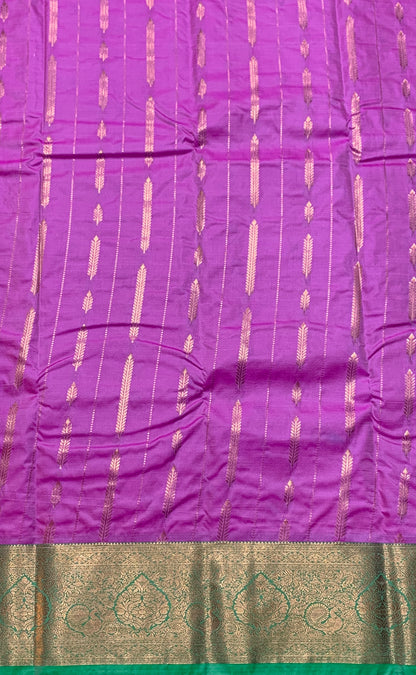 Soft Silk Casual Saree Light Pink Colour with Light Green Colour Border