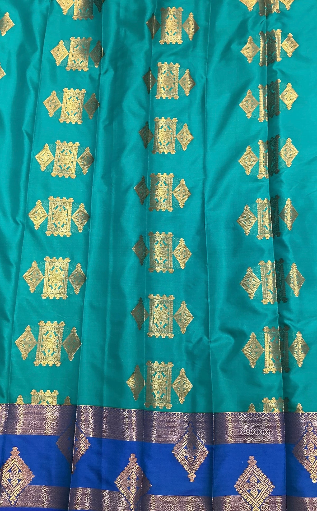 Soft Silk Casual Saree Sapphire with Rettai Pettu Blue Colour Border