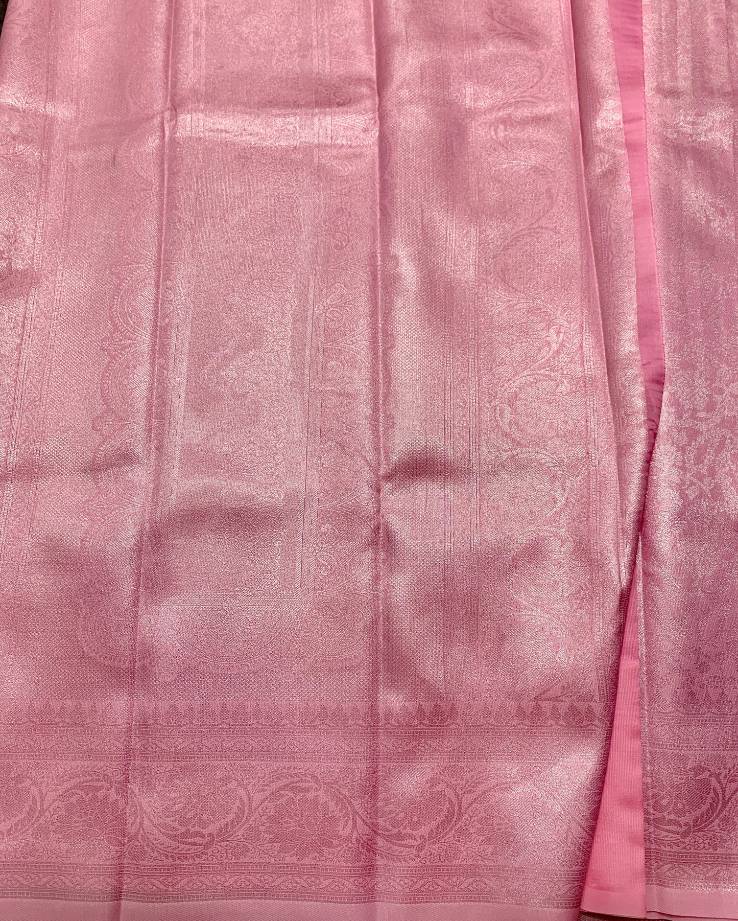 Art Silk Saree Baby Pink Colour with Self Colour Border
