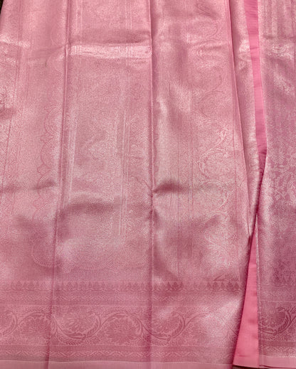 Art Silk Saree Baby Pink Colour with Self Colour Border