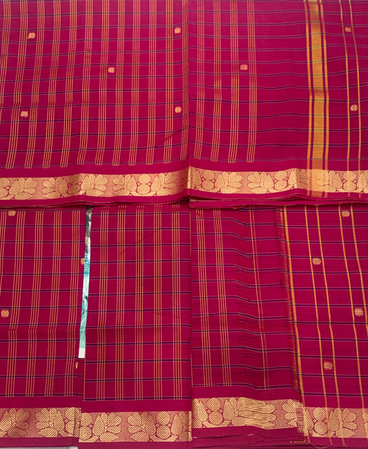 Chettinad Cotton Saree Pink Shade with Floral Design Border