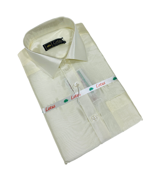 Full sleeve Art Silk Shirt Cream Colour