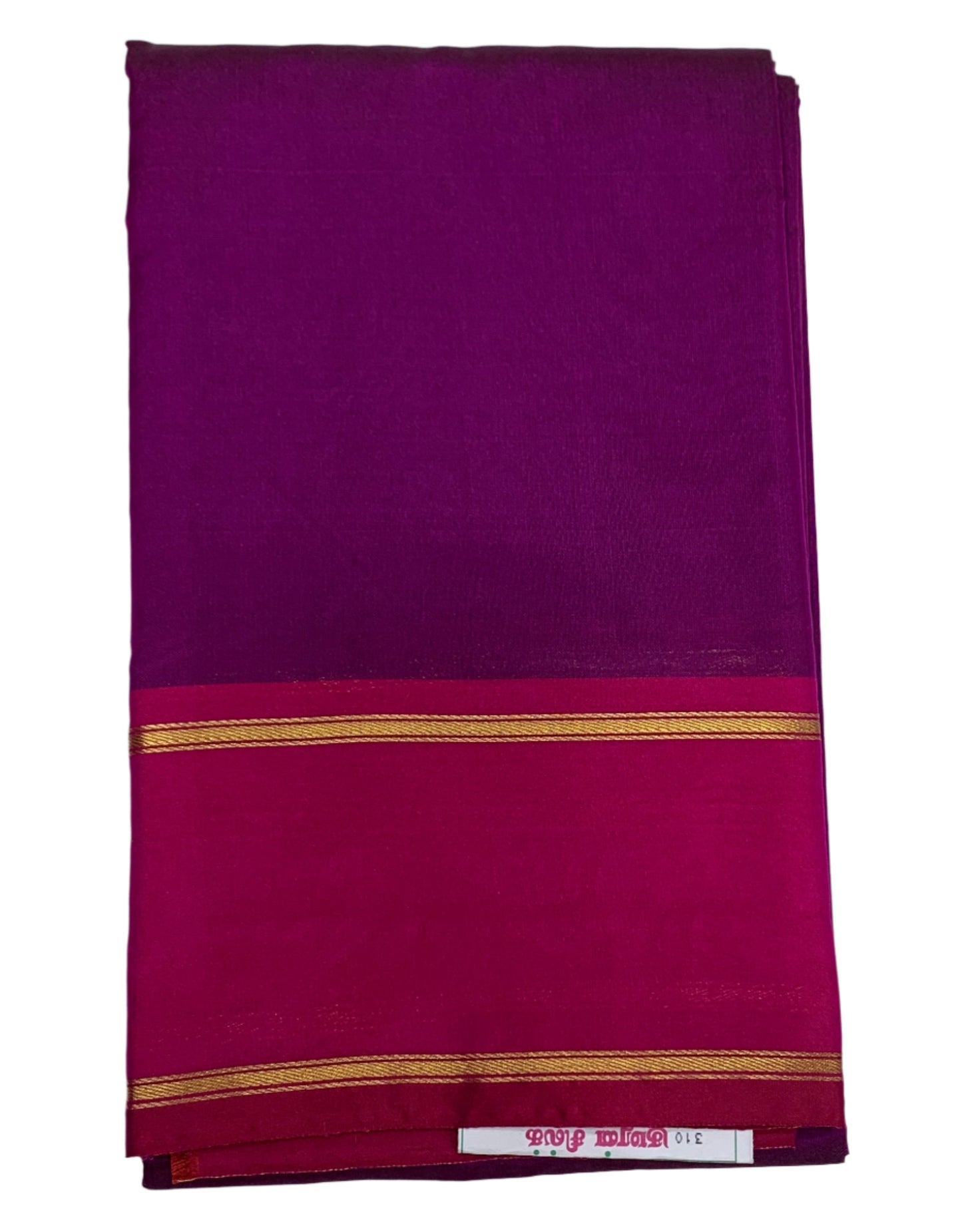 Arani Silk Saree Magenta Colour with Pink and Golden Border