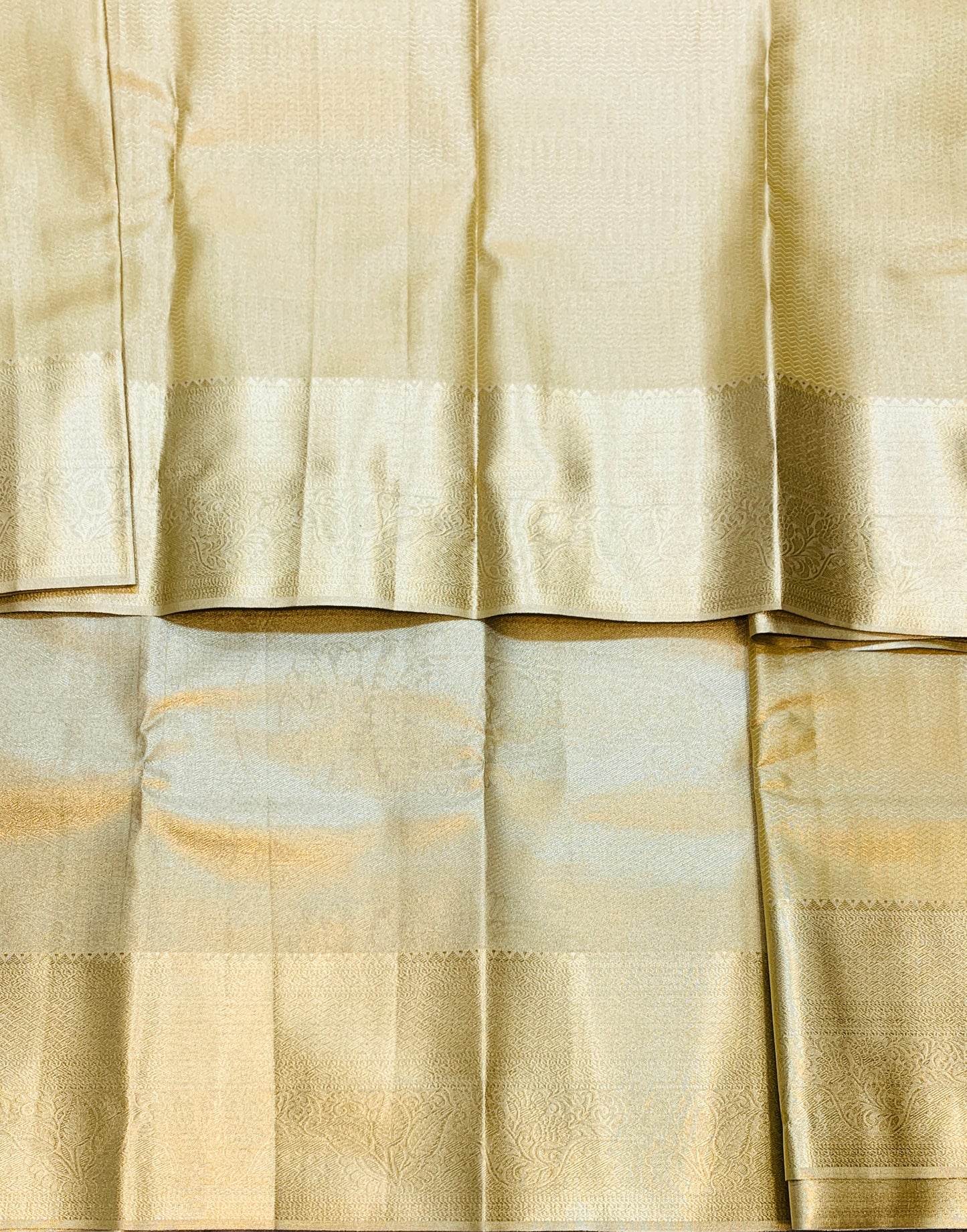 Fancy Tissue Saree Golden Colour with Self Colour Border