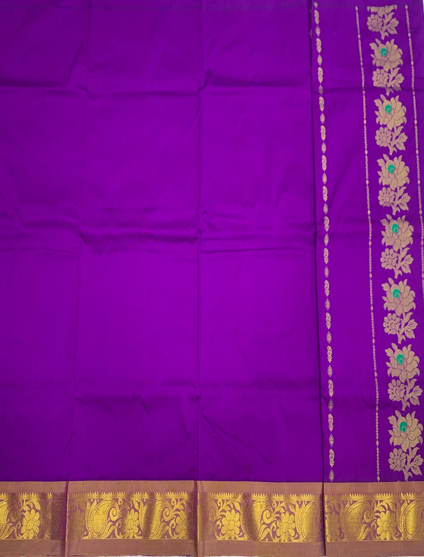 Dark Magenta shade Semi silk Kids Pattu Pavadai with Contrast border for age 5 to 10