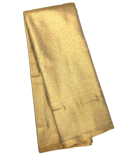 Golden Colour Soft Kanchi Tissue Pattu Saree with Self Border