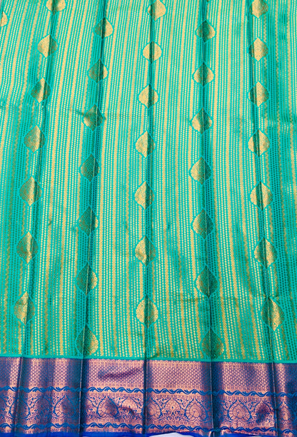 Vegan Silk Saree Sapphire shade with Blue Border