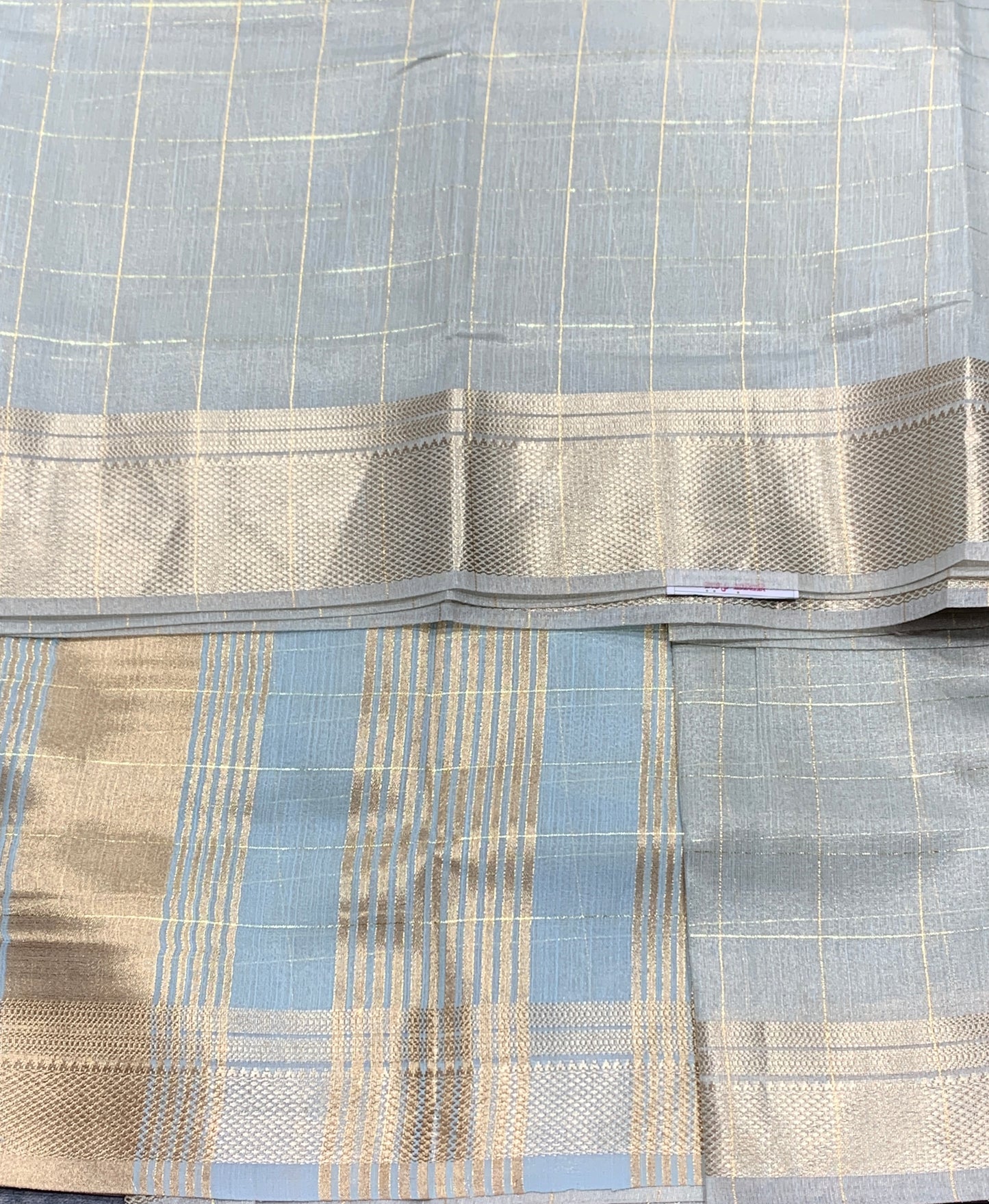 Banaras Katan Saree Light Sky Blue Colour with Katan Work Border
