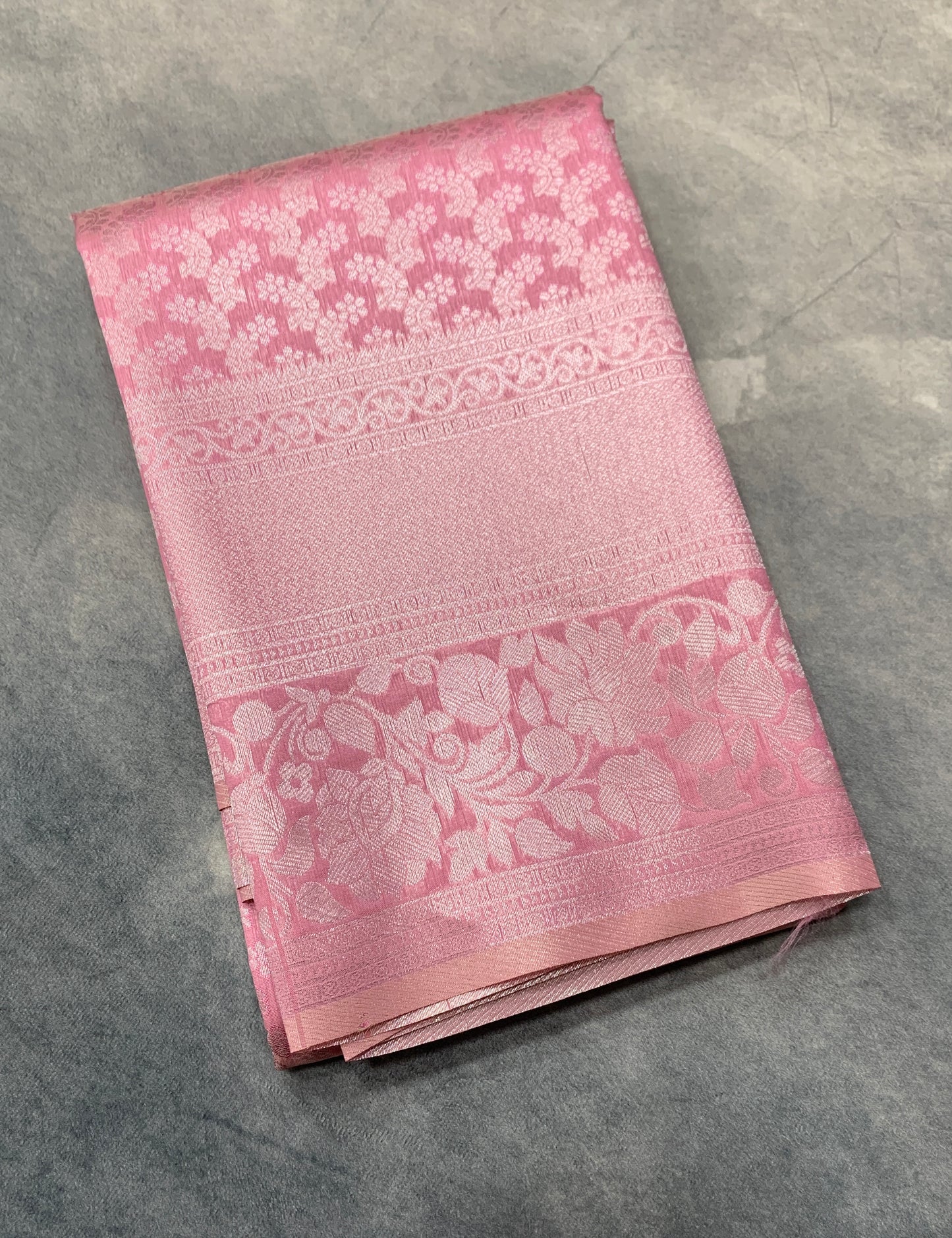 Art Silk Saree Onion Pink Colour with Self Colour Border