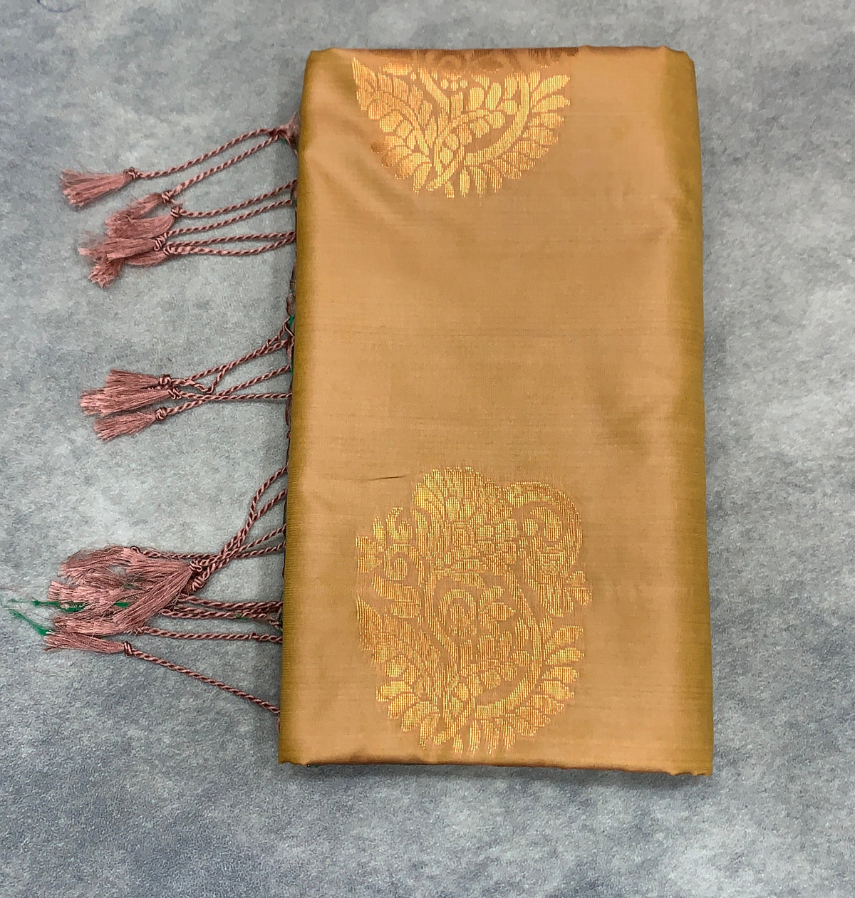 Art Silk Saree Mustard Gold Colour with Borderless