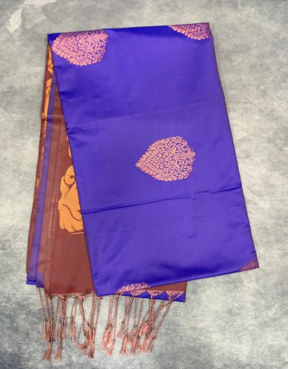 Art Silk Saree Purple Colour with Borderless