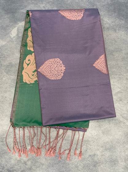Art Silk Saree Grey Colour with Borderless