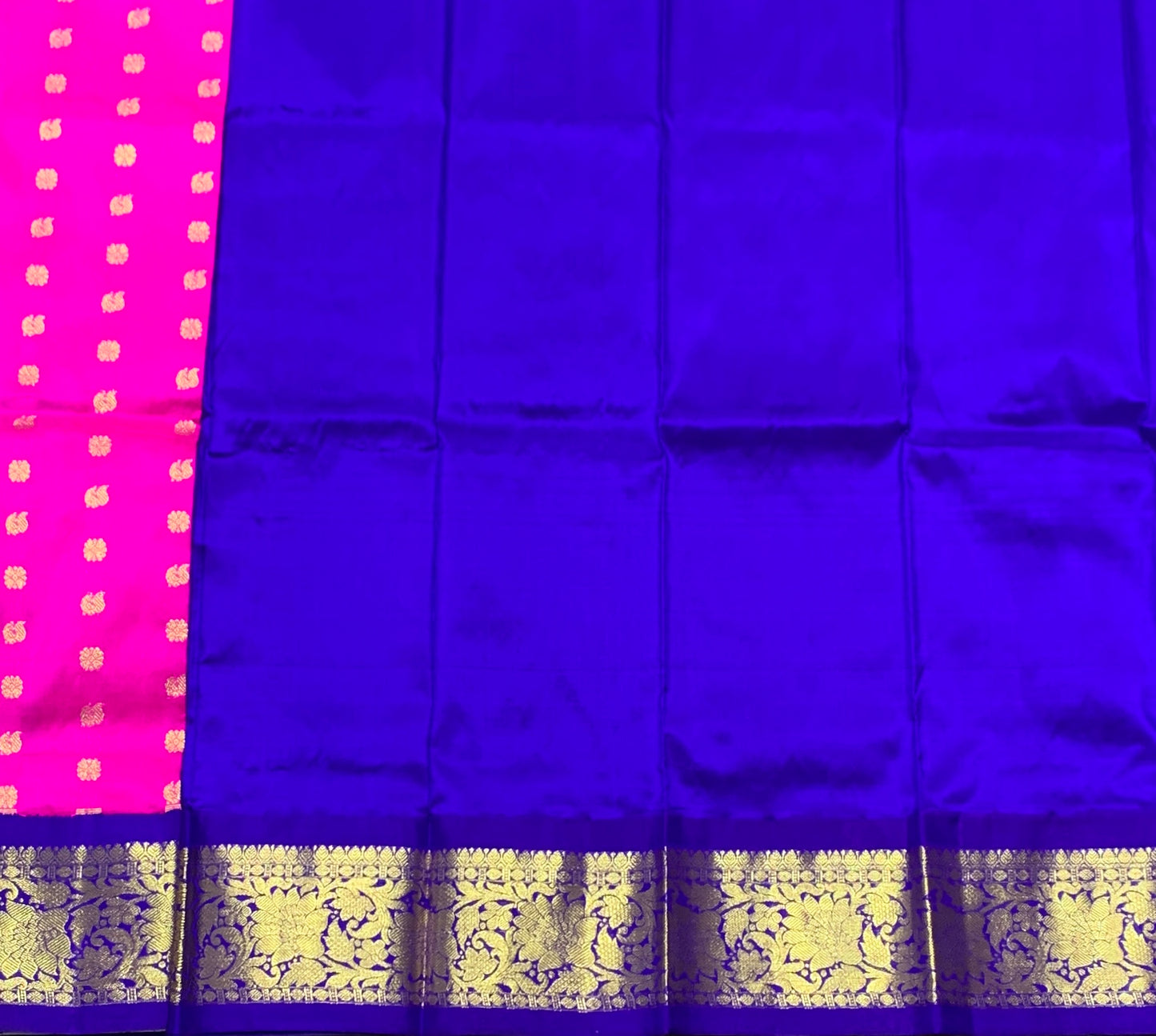 Pink Shade Pure kanchipuram Kids Pattu Pavadai with Contrast Border for Newborn to 2 Years