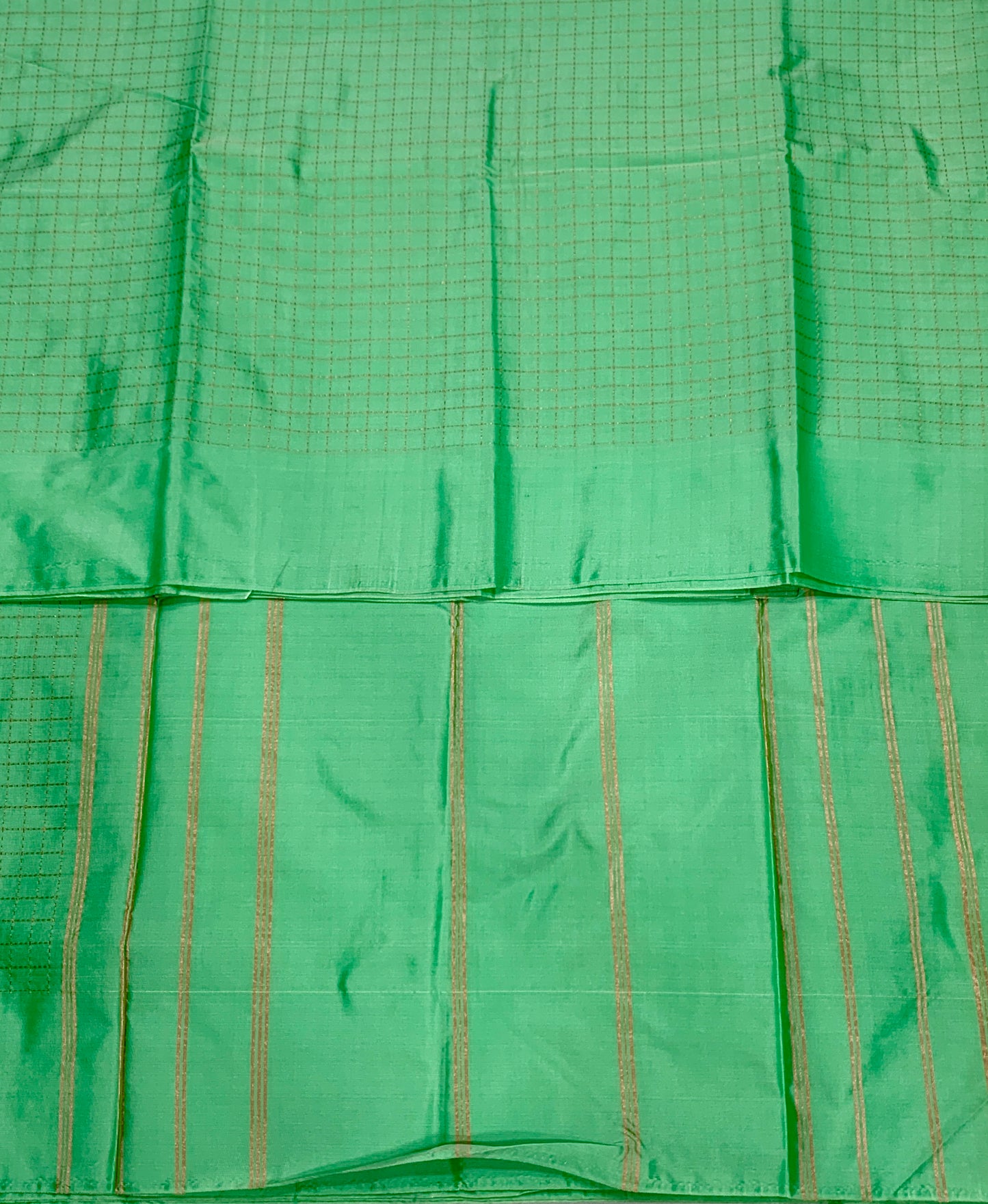 Arani Silk Saree Pista Green Colour Self Border