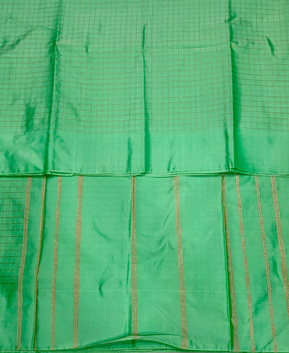 Arani Silk Saree Pista Green Colour Self Border