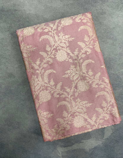 Pure Banarasi Silk Saree Light Onion Pink Colour with Self Colour Banarasi Border