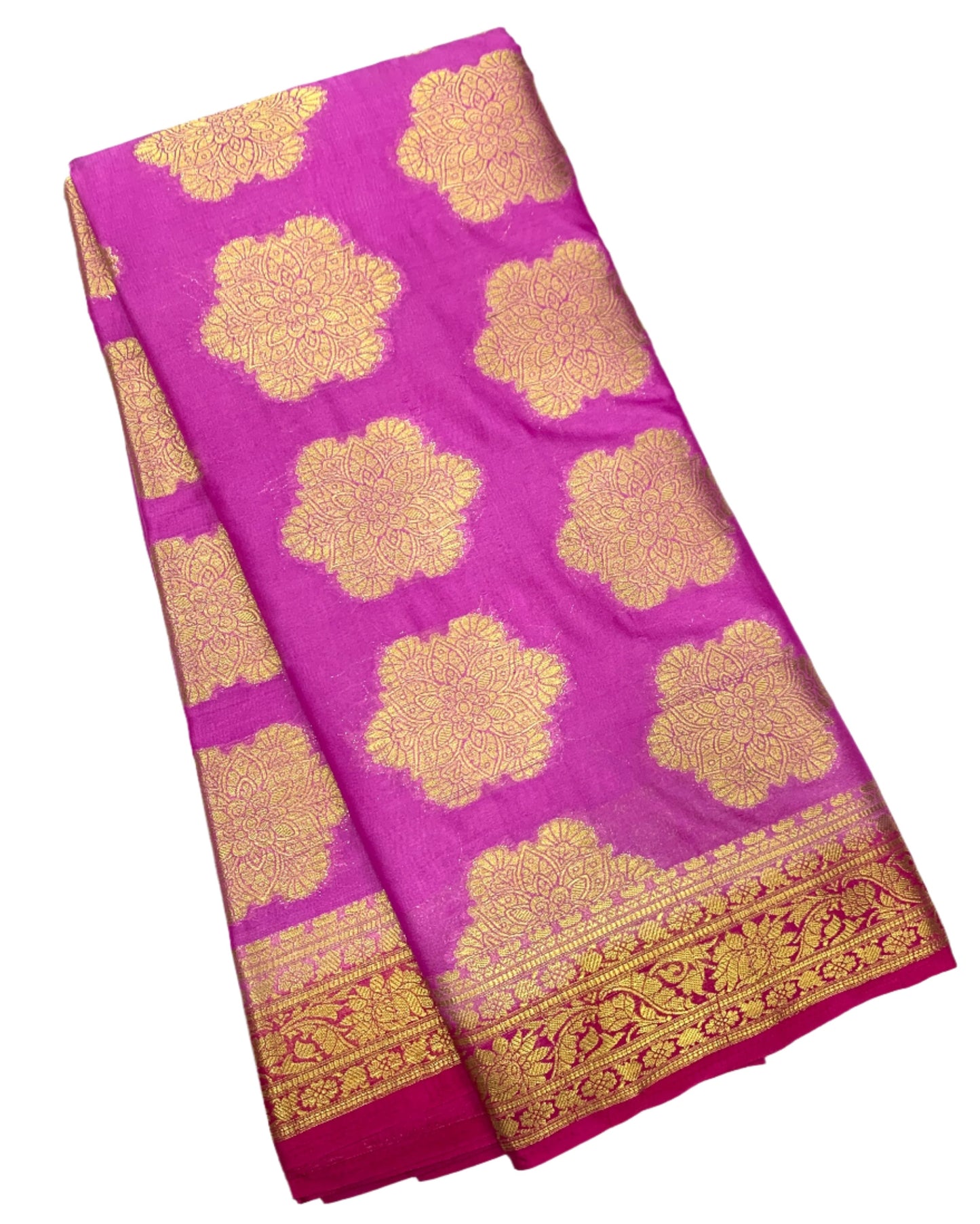 Crepe Saree Light Pink Colour with Pink Border