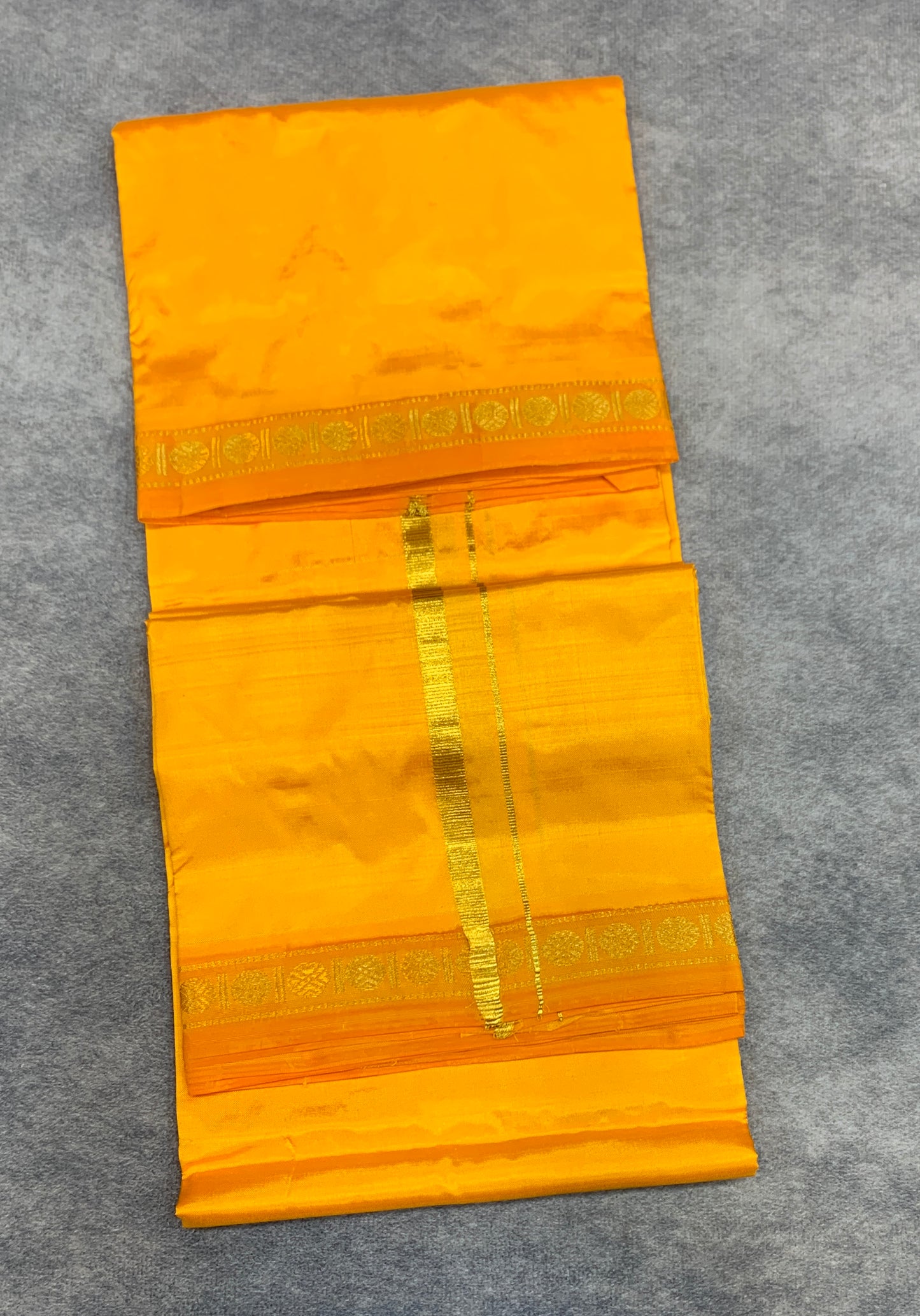 Silk Pooja Towel Mango Yellow colour