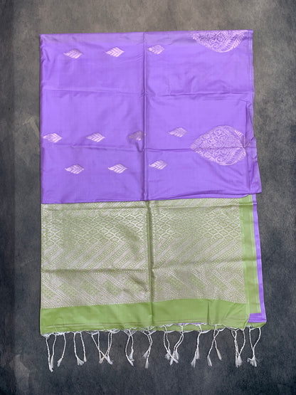 Art Silk Saree Lavender Colour with Borderless