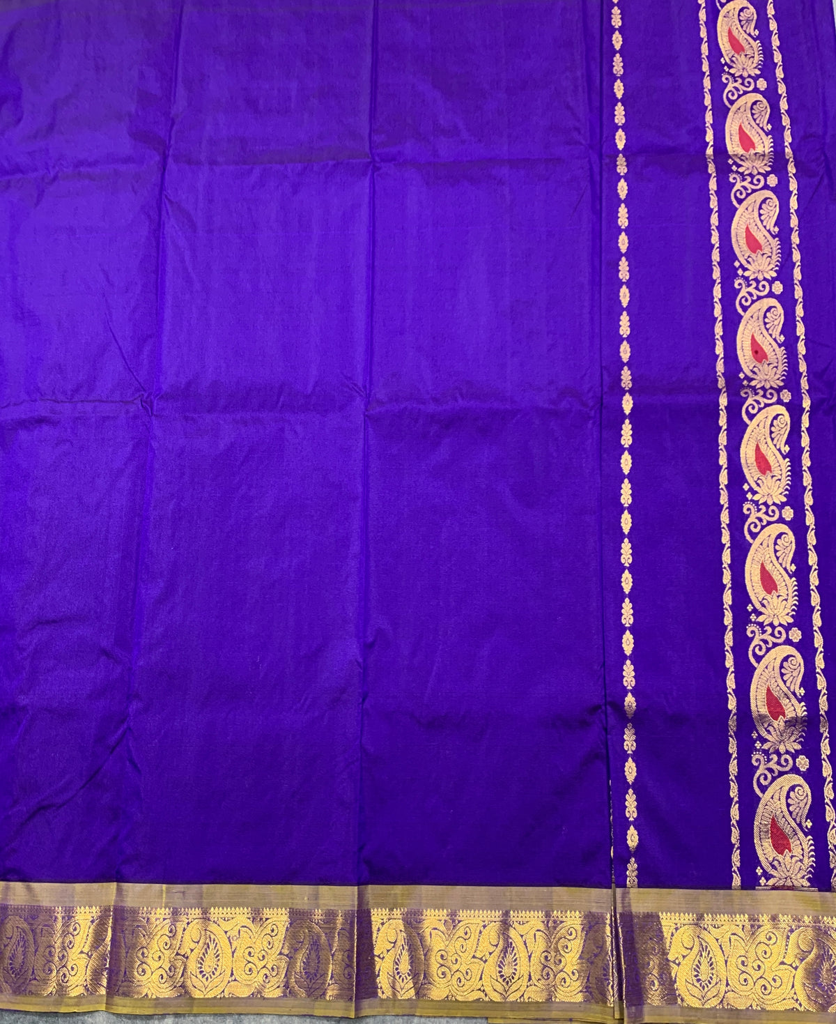 Violet Shade Semi Silk Kids Pattu Pavadai with Contrast border for age 5 to 10