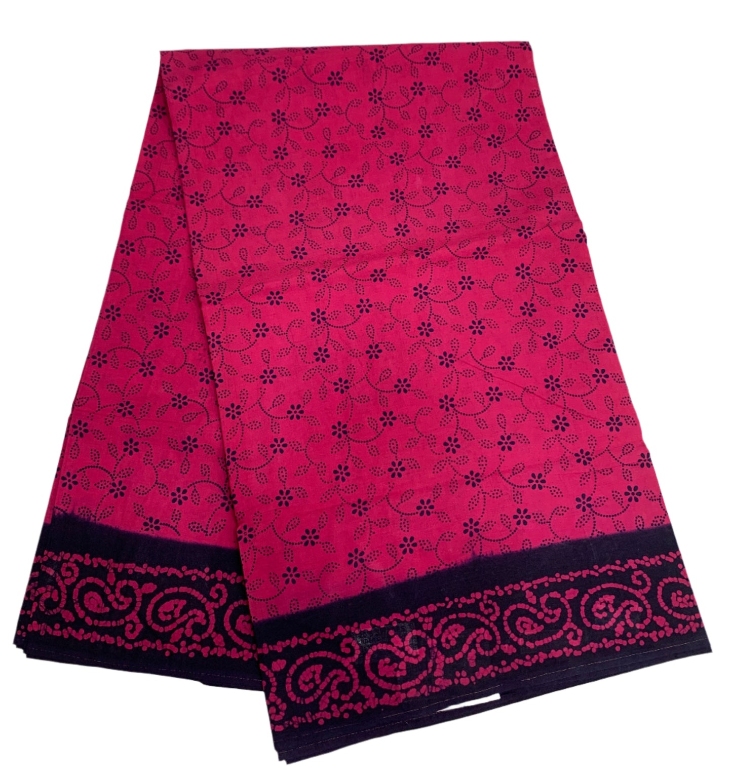 Chettinad Sungudi Cotton Pink Colour Navy Blue Border