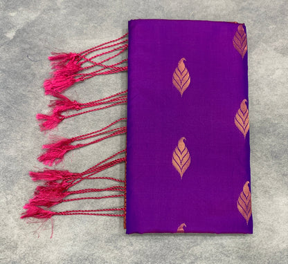 Art Silk Saree Magenta Colour with Borderless