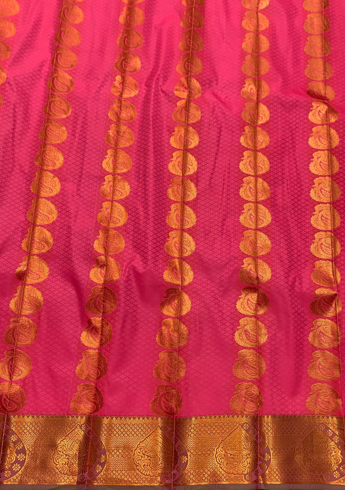 Vegan Silk Saree Baby Pink Colour Saree with Copper Border
