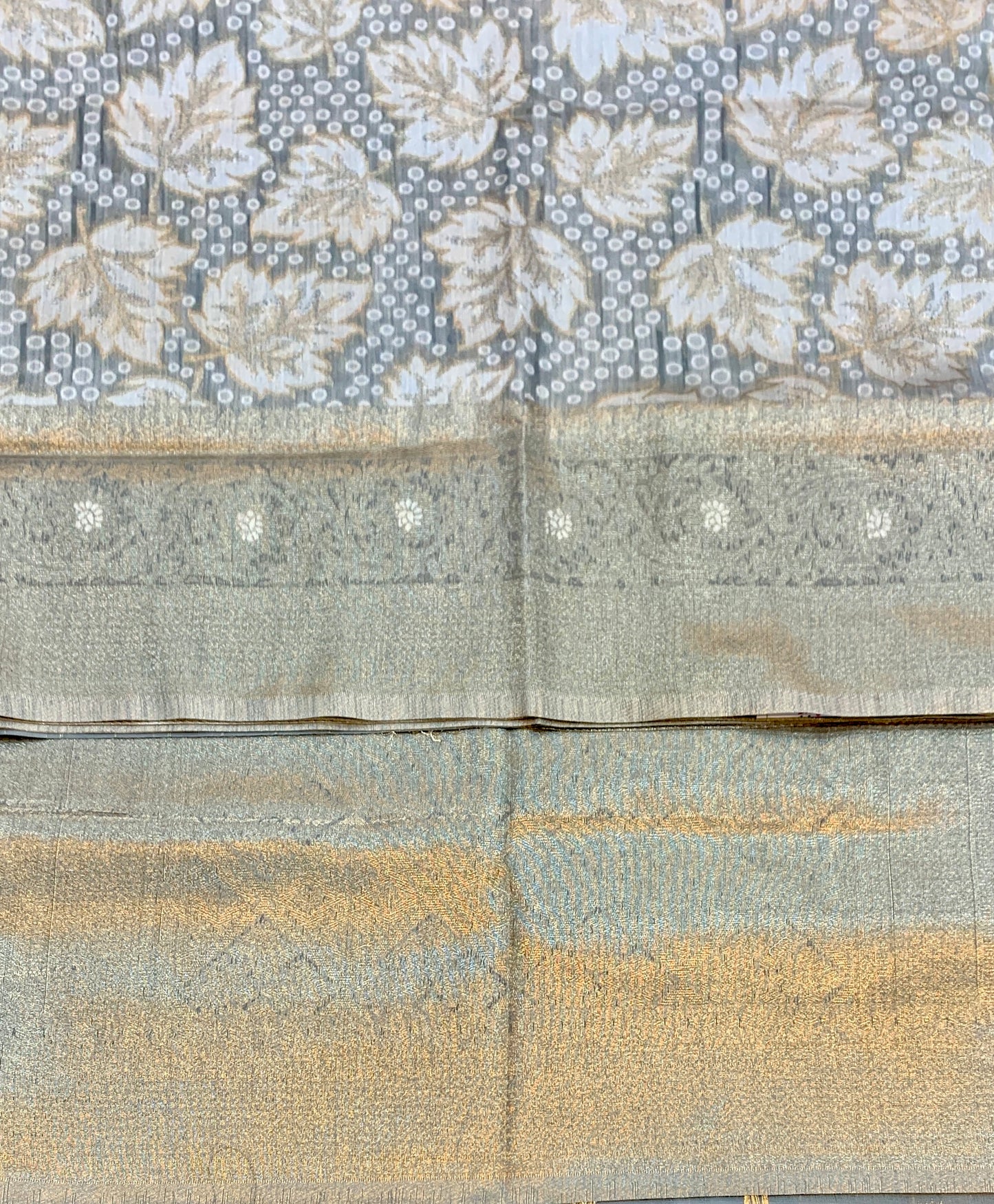 Banaras Katan Saree Gray Colour with Katan Work Border