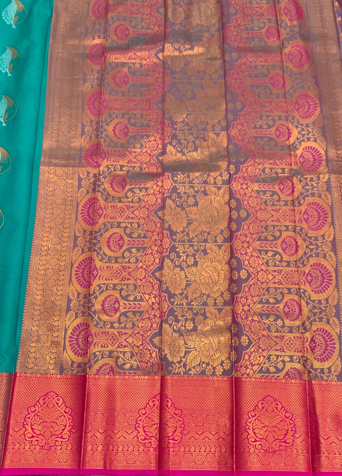 Soft Silk Casual Saree Sapphire Colour with Pink Colour Border