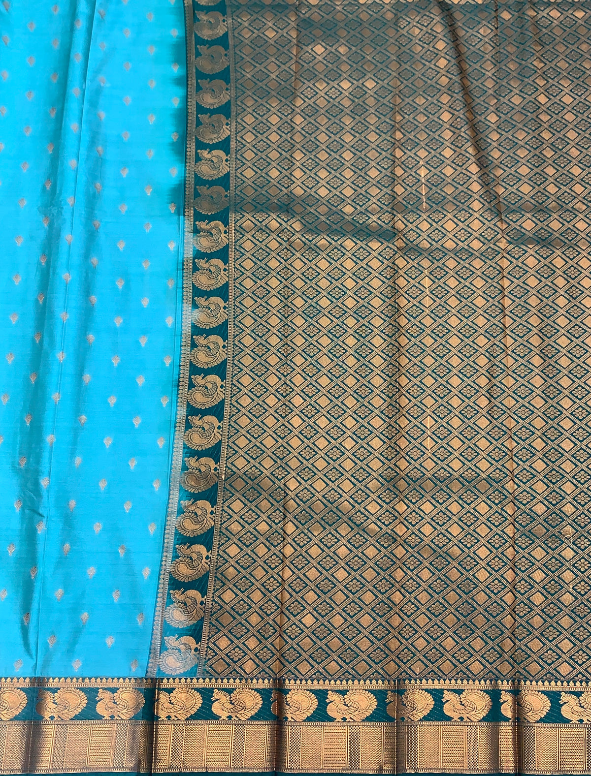 Soft Silk Casual Saree Sea Green Colour with Green Colour Border