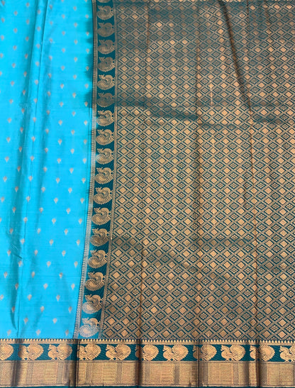 Soft Silk Casual Saree Sea Green Colour with Green Colour Border