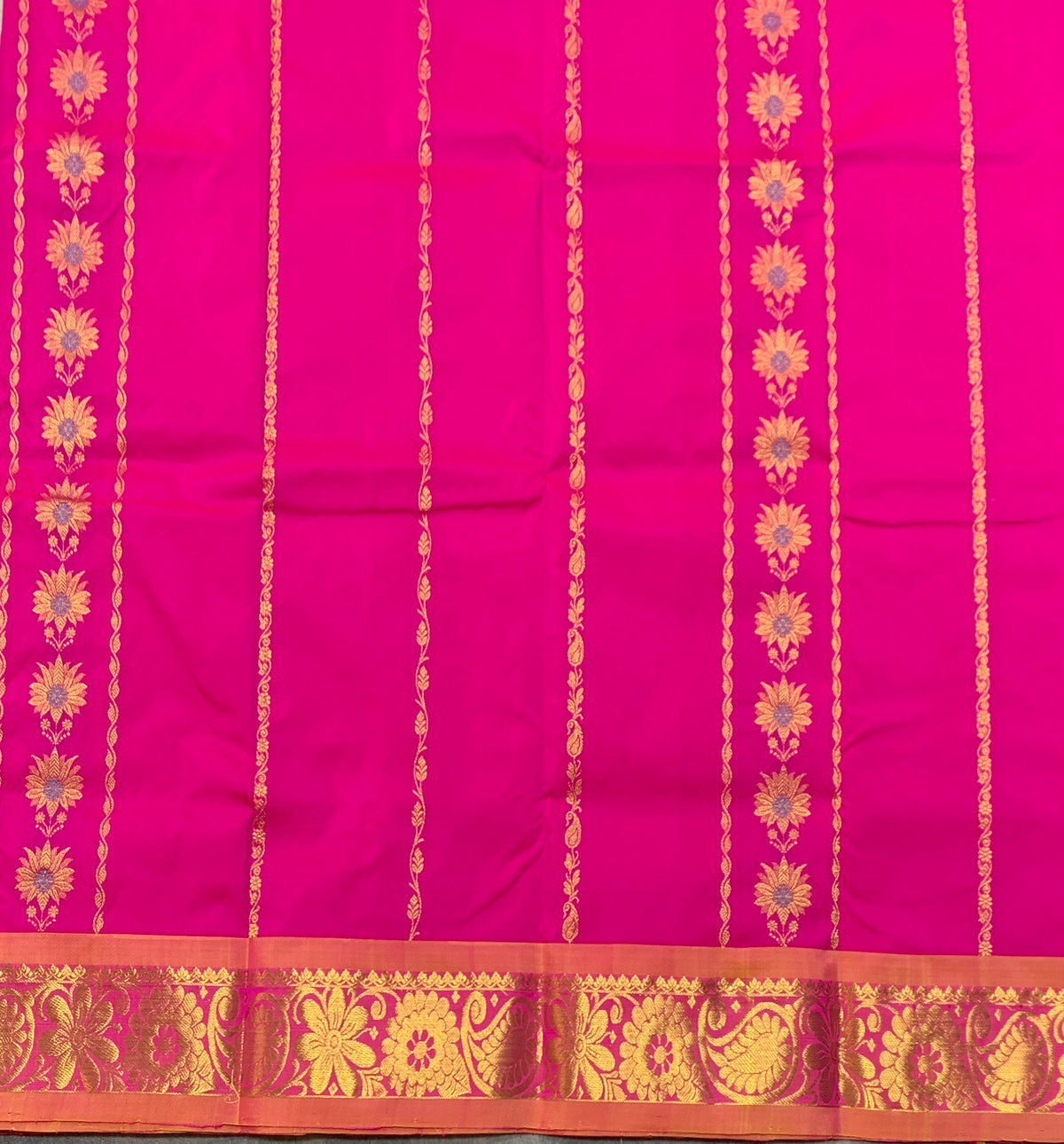 Pink Shade Semi Silk Kids Pattu Pavadai with Contrast border for Age 2 to 5 Years