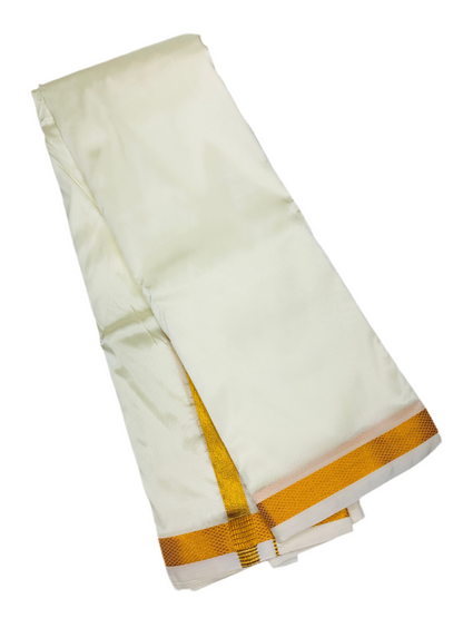 Art Silk Dhoti 8X4 Cream Colour