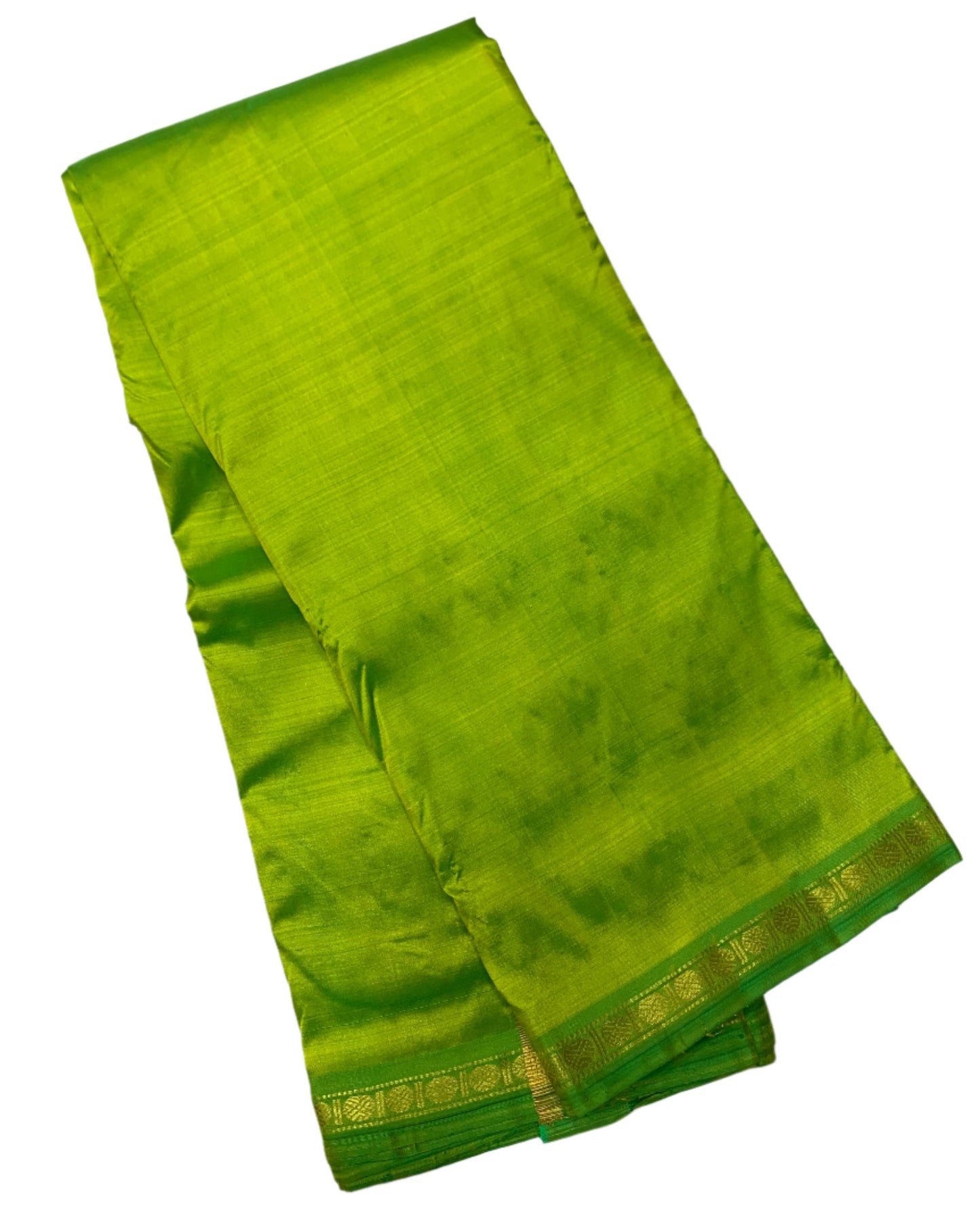 9X5 Pure Silk Dhoti Light Green Colour with Small Border