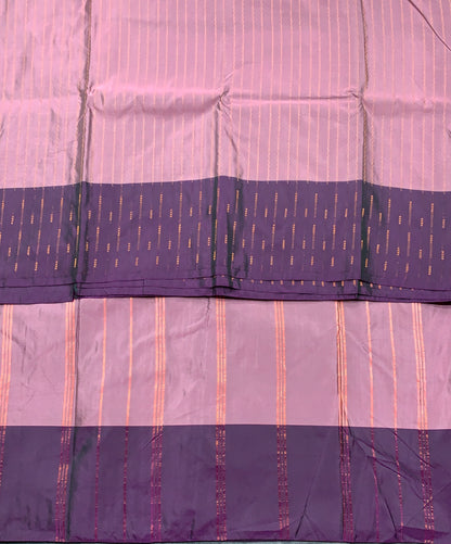 Arani Silk Saree Lavender Colour with Purple Border