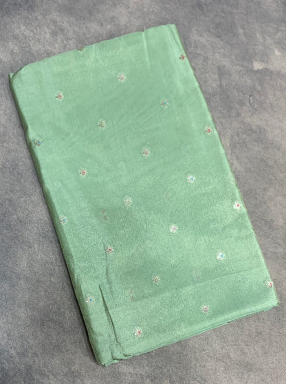 Meenakari Banaras Tissue Silk Saree Mint Green Colour