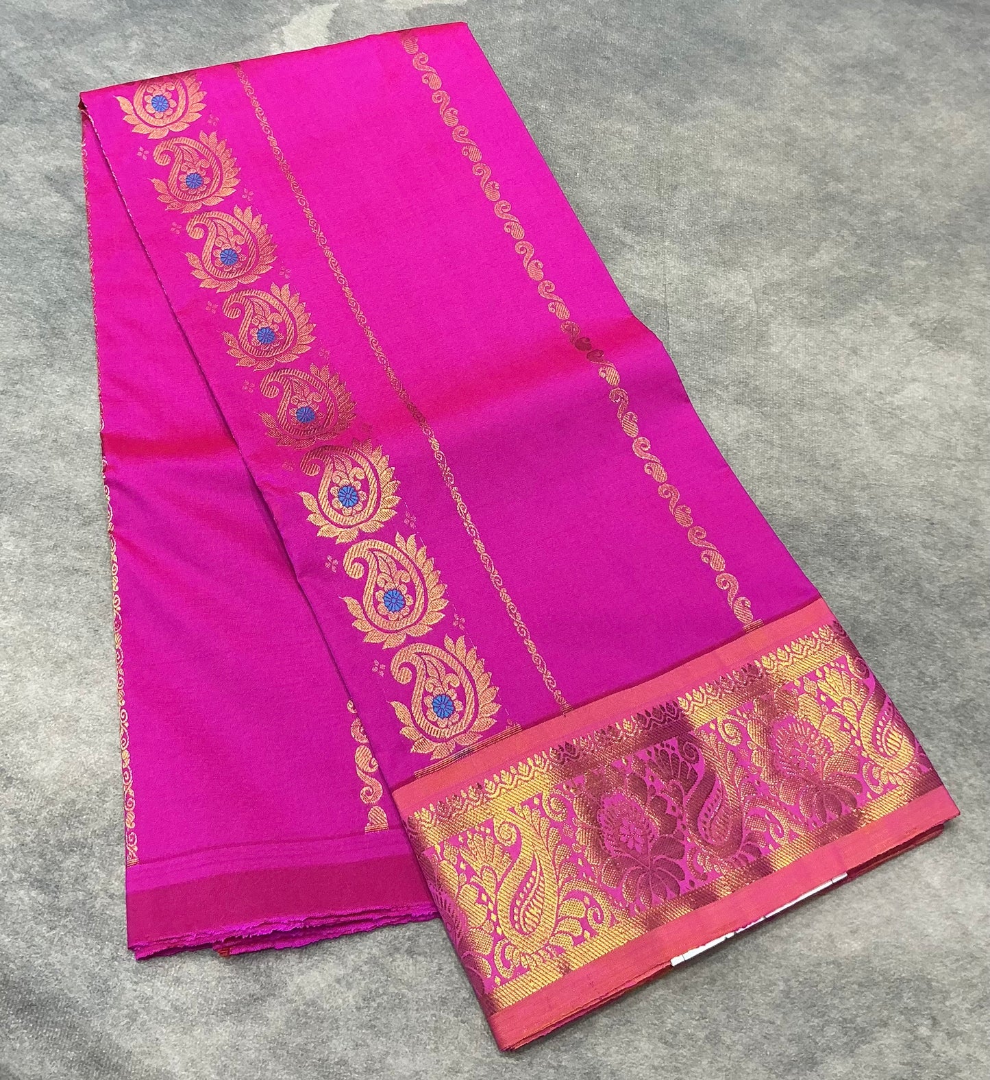 Pink shade Semi silk Kids Pattu Pavadai with Contrast border for age 5 to 10