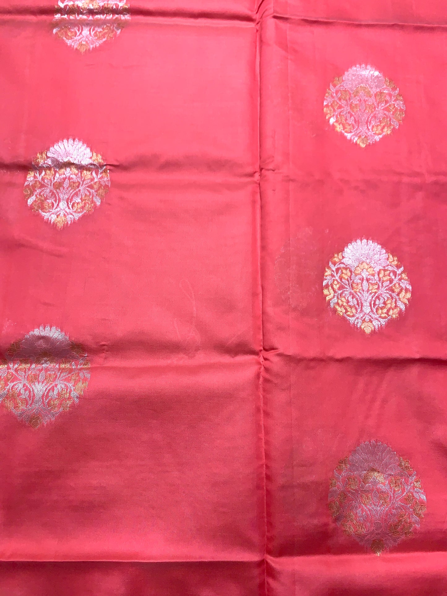Paper Silk Saree Peach Colour with Borderless