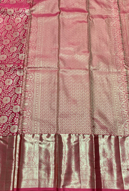 Red Colour Soft Kanchi Tissue Pattu Saree with Golden border