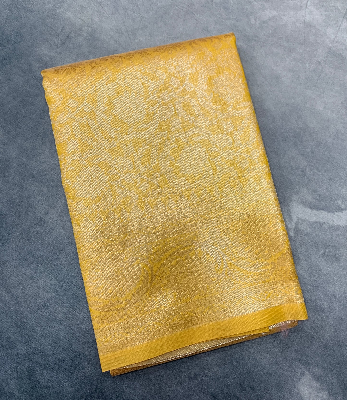 Art Silk Saree Golden Yellow Colour with Self Colour Border