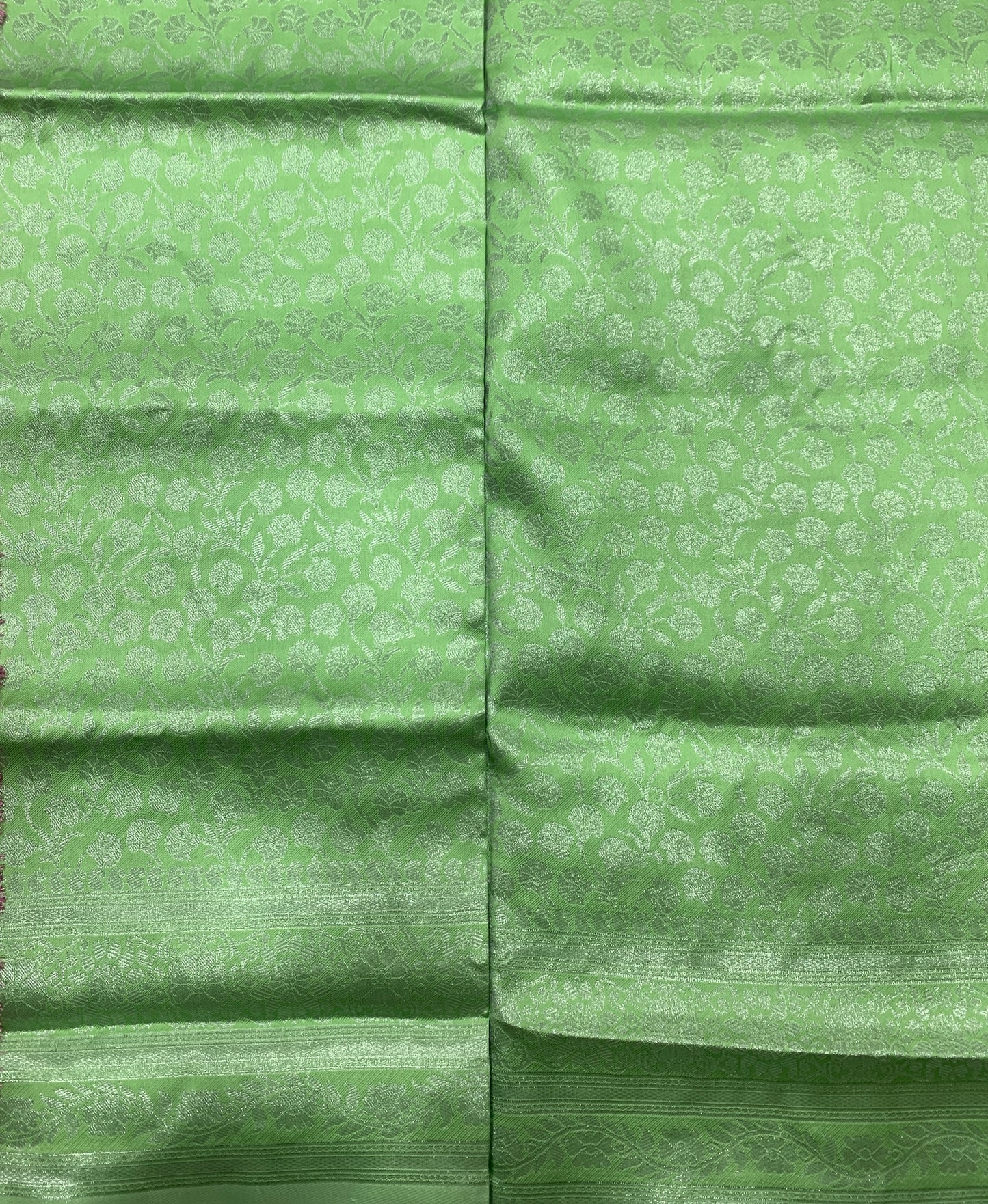 Art Silk Saree Light Green Colour with Self Border