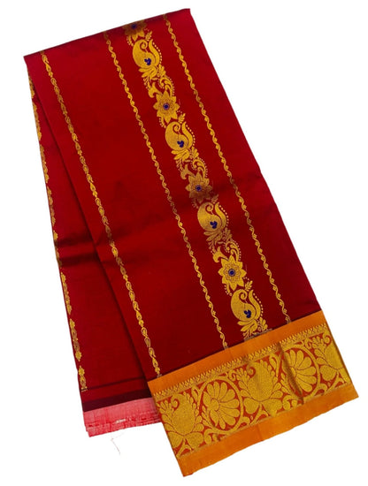 Brown shade Semi silk Kids Pattu Pavadai with Contrast border for age 5 to 10