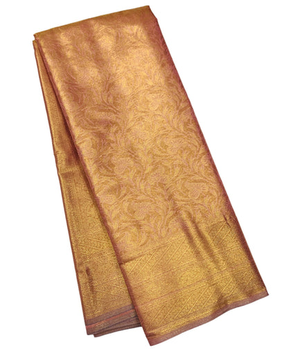 Baby Pink Shade Soft Kanchi Tissue Pattu Saree with Self Border