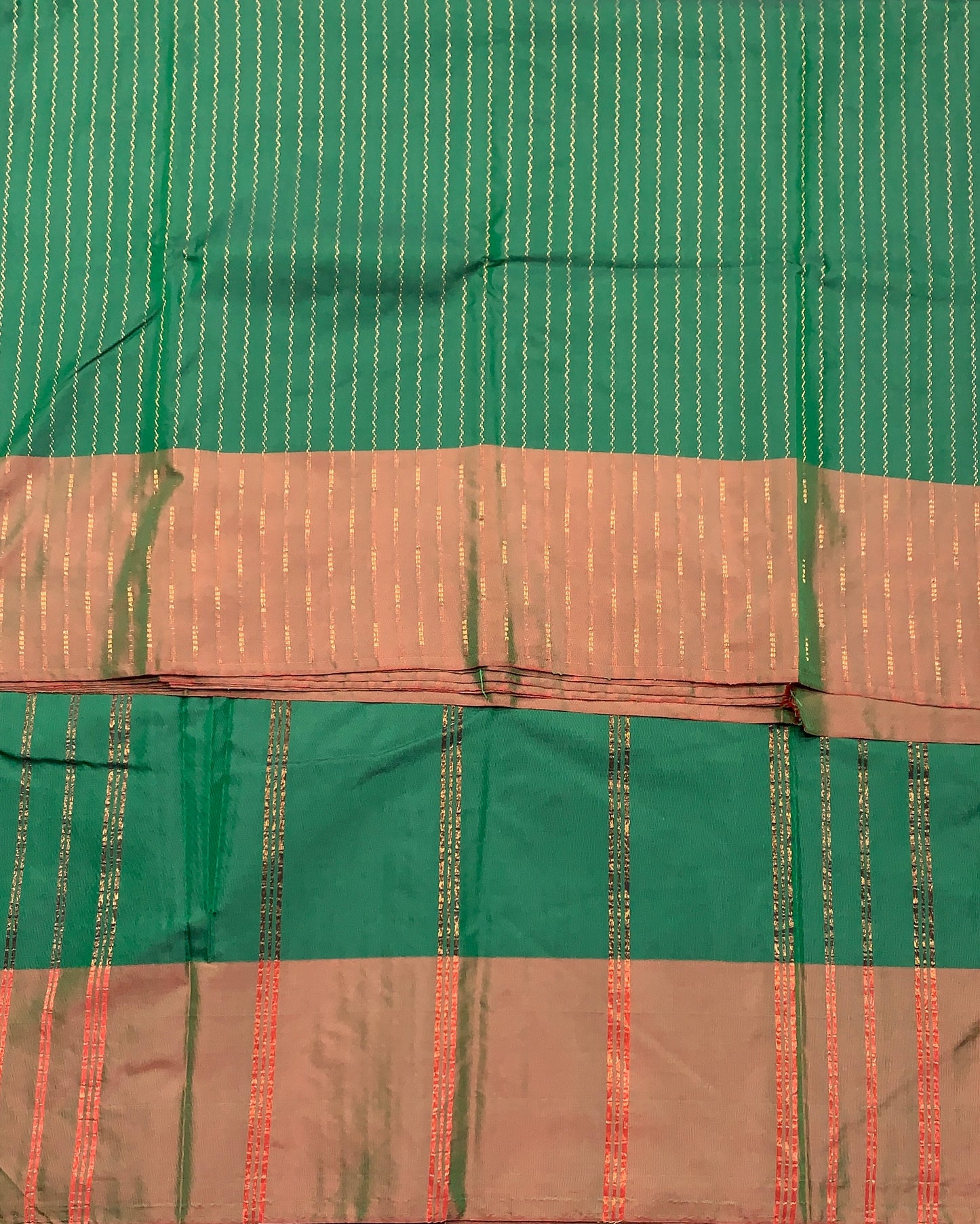 Arani Silk Saree Green Colour with Brown Border