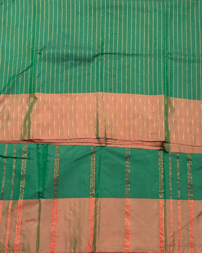 Arani Silk Saree Green Colour with Brown Border