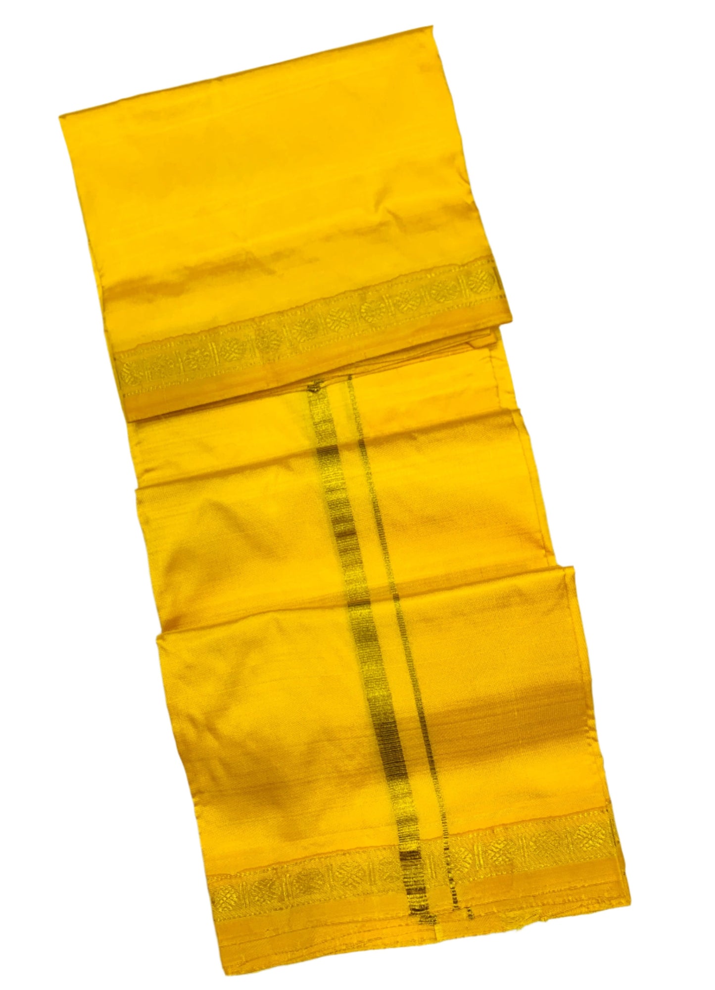 Silk Pooja Towel Yellow colour