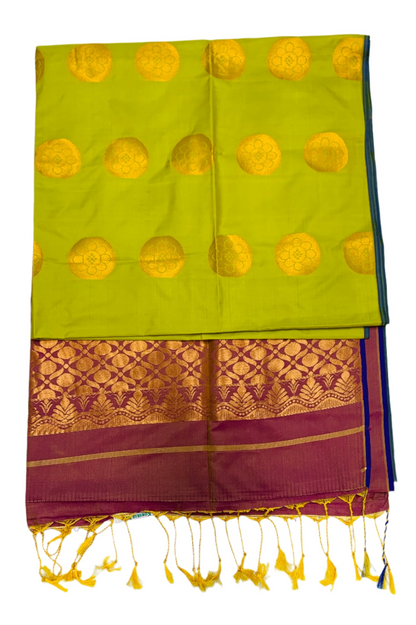 Soft Vegan Silk Saree Parrot Green shade